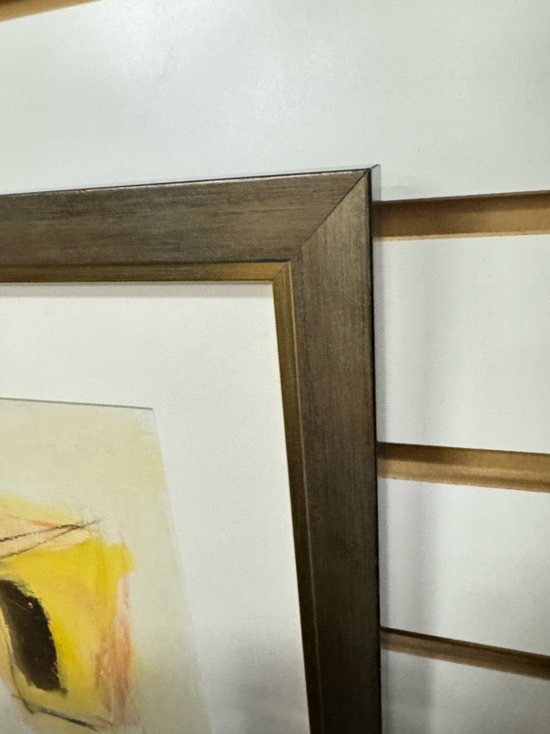 REVA RUTA Mixed Media Pair of Artwork in Gold Frames