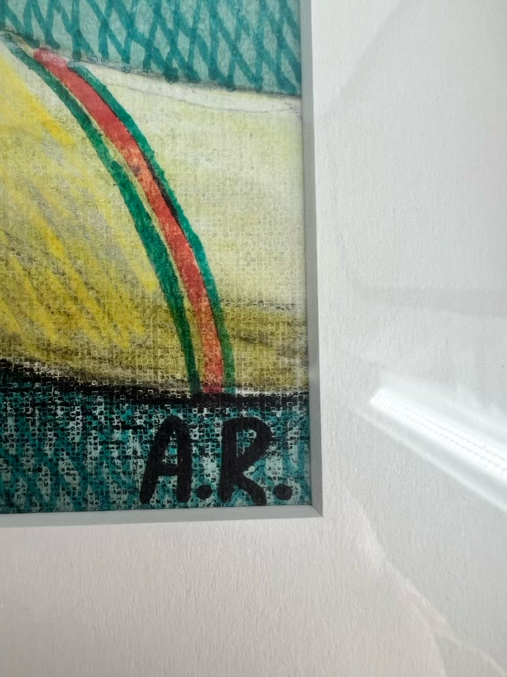 ANNA RESHETNIKOVA Surrealism Drawing in Gold Frame