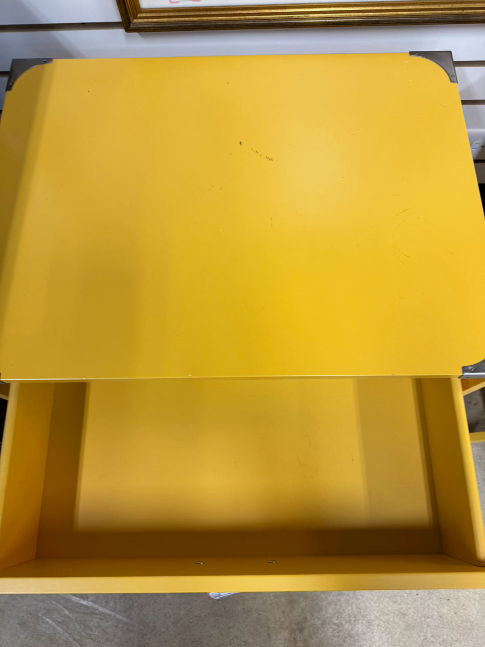 Yellow Wood End Table