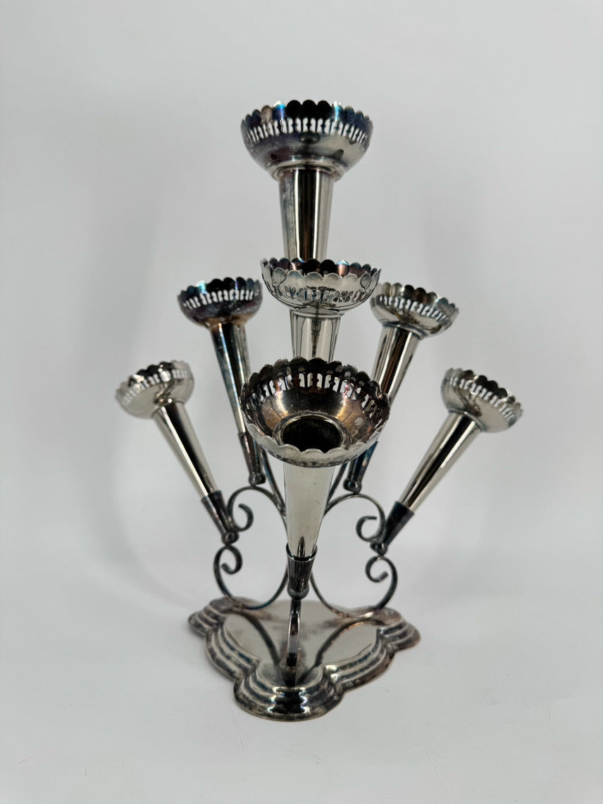 Silver Plate 6 Horn Epergne Vase