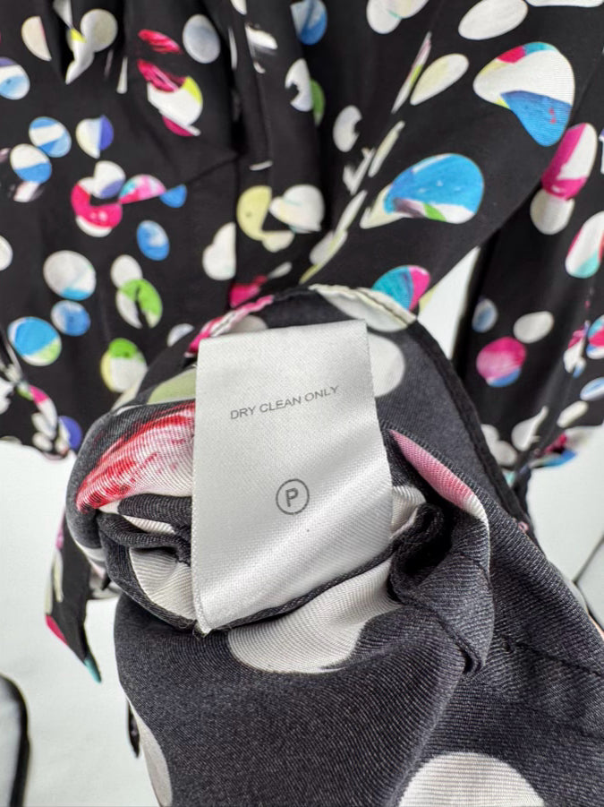 HUNTER BELL Size S Black Dots Silk Blouse