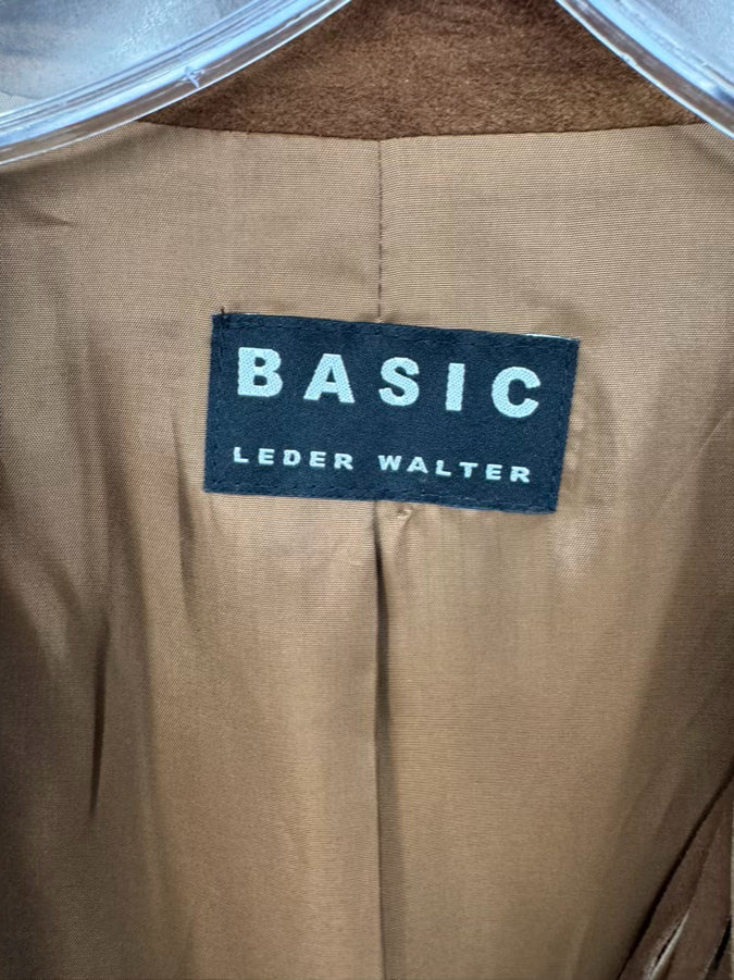 BASIC LEDER WALTER Size 40 Brown Suede Fringe Jacket