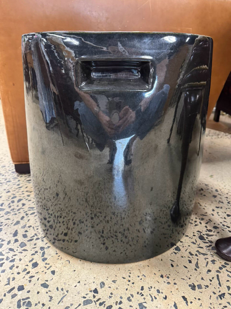 Black Ceramic Garden Stool