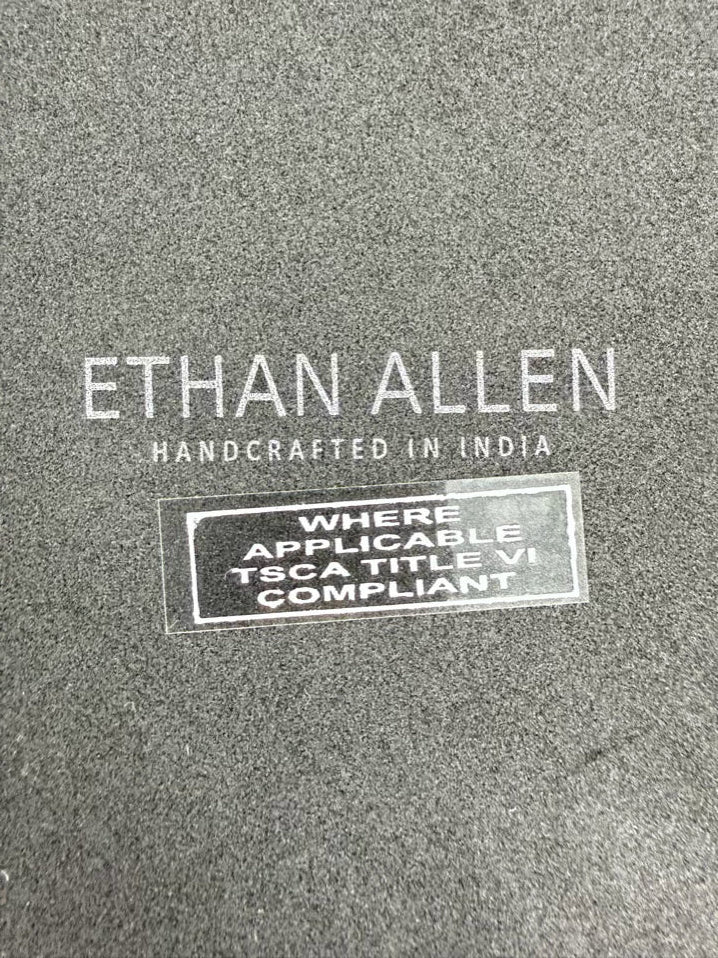 ETHAN ALLEN Silver Metal Oval Mirrored Tray
