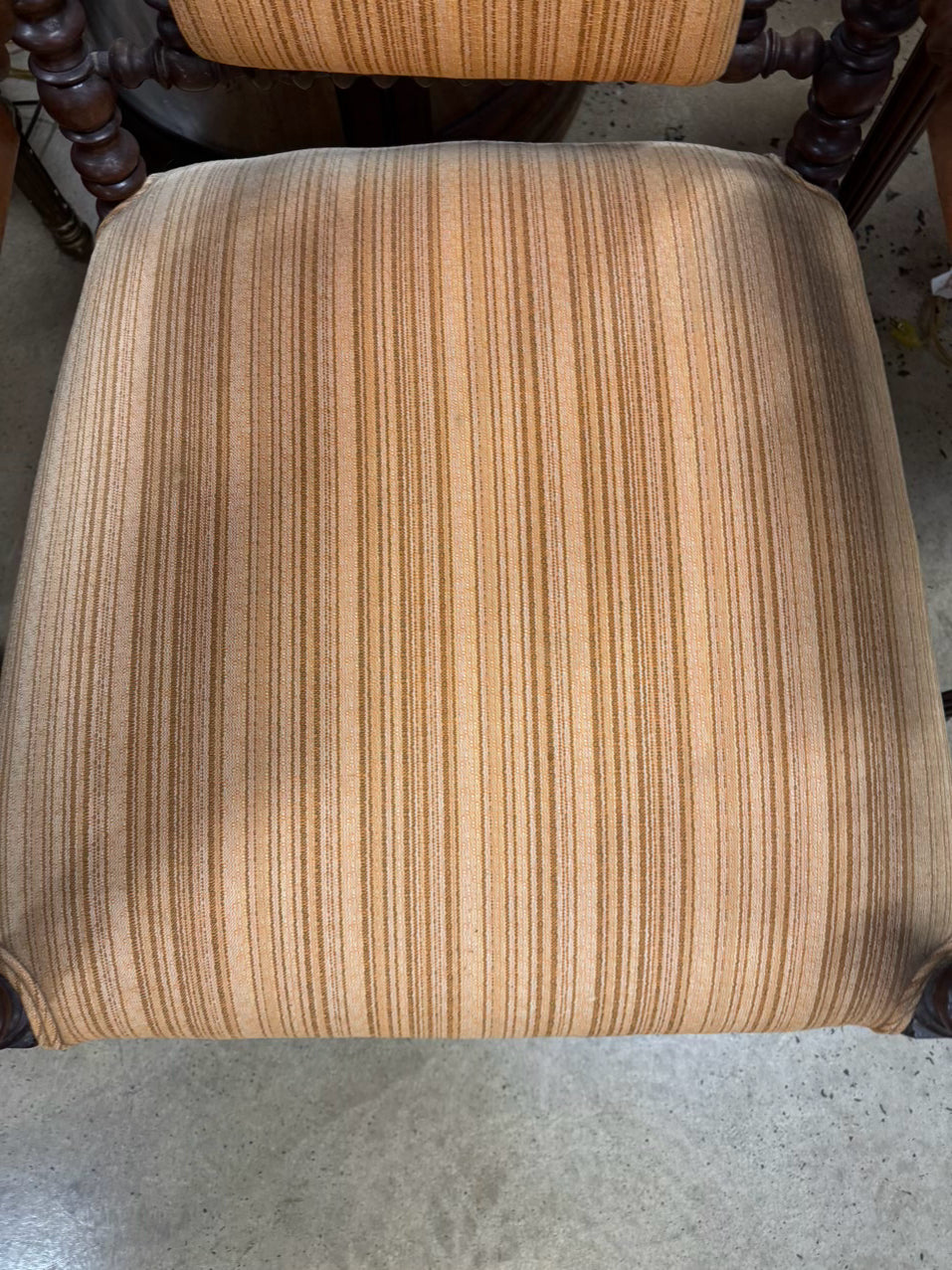 Wood & Salmon Upholstered English Bobbin Chair