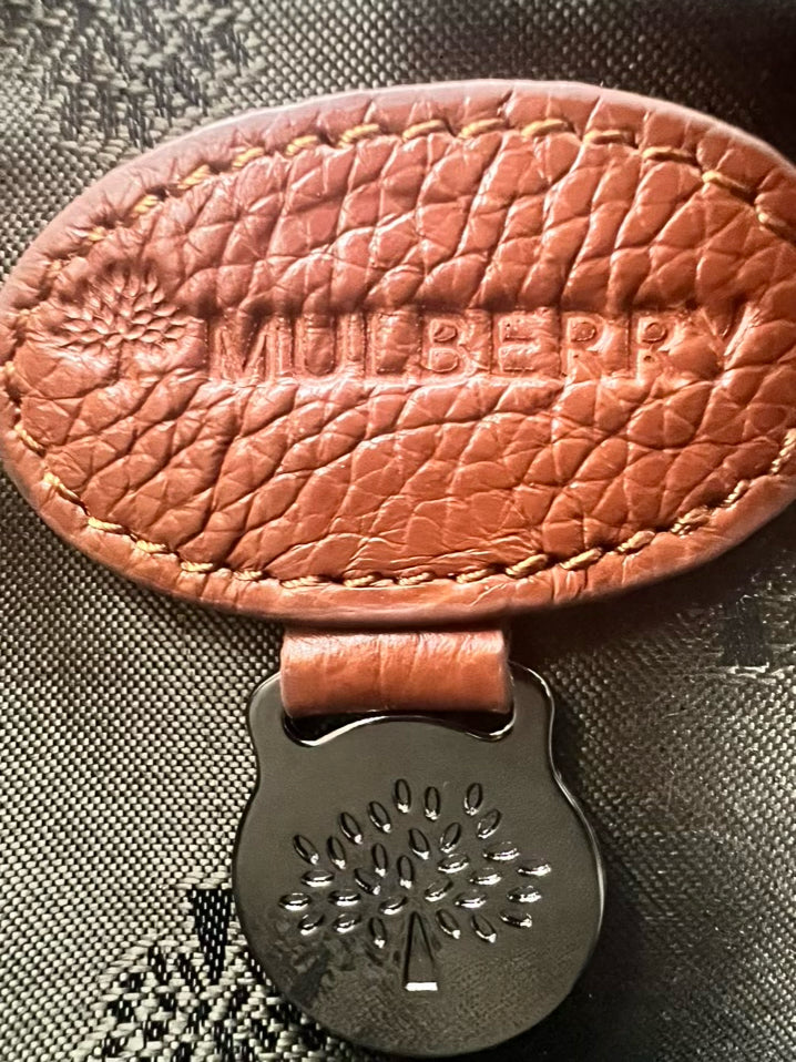 MULBERRY Cream & Brown Leather Clutch Bag