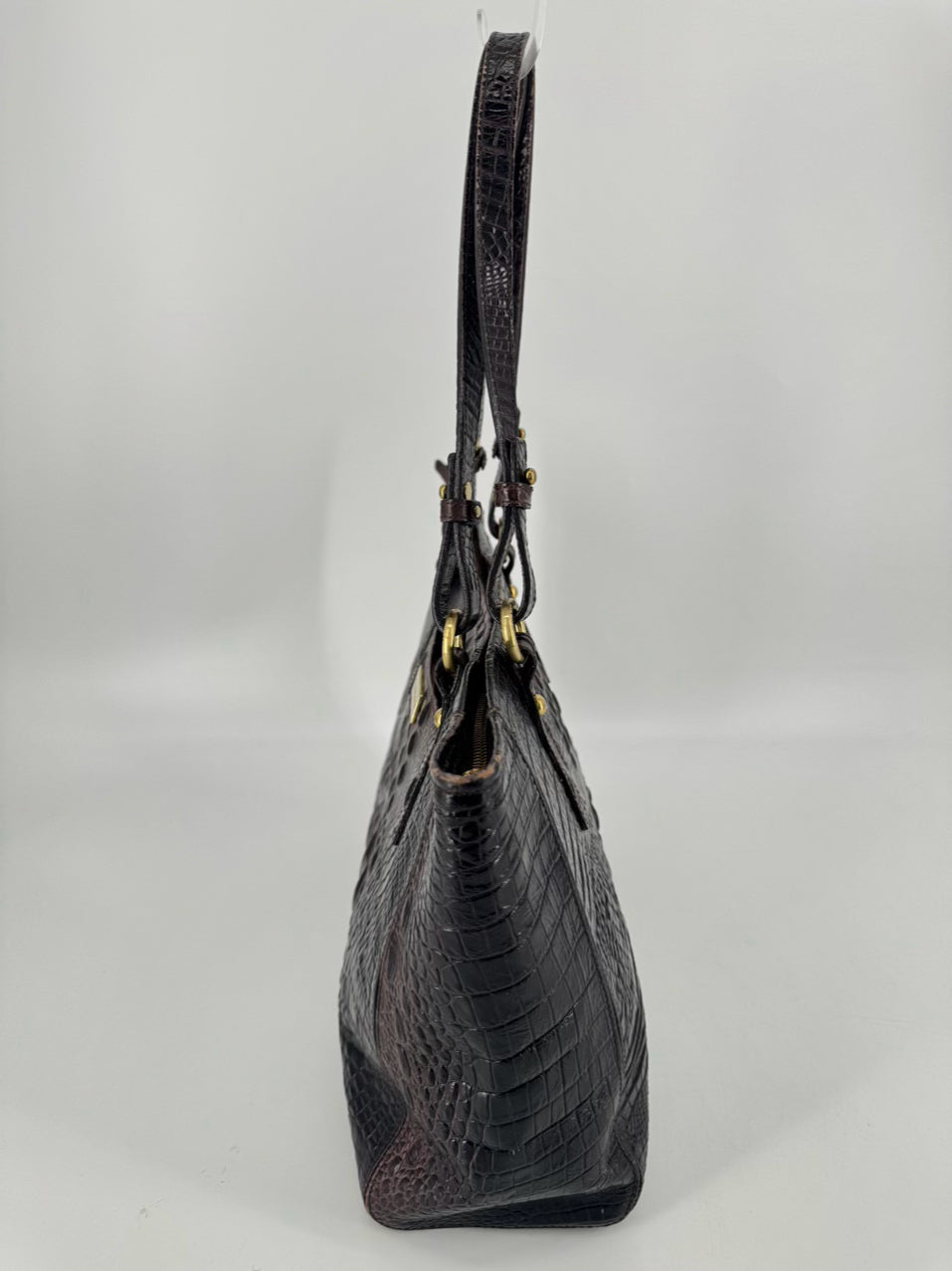 BRAHMIN Chocolate Embossed Leather Purse