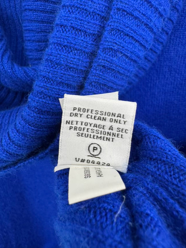 DIANE VON FURSTENBERG Size M Cobalt Cashmere Cowl Neck Sweater