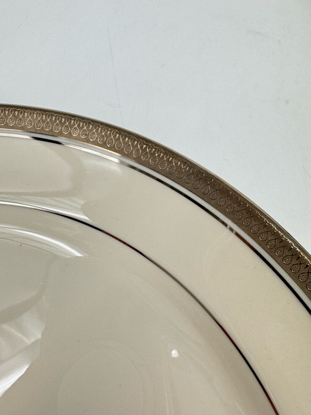 PICKARD White & Silver Geneva Set of 8 Dinnerware