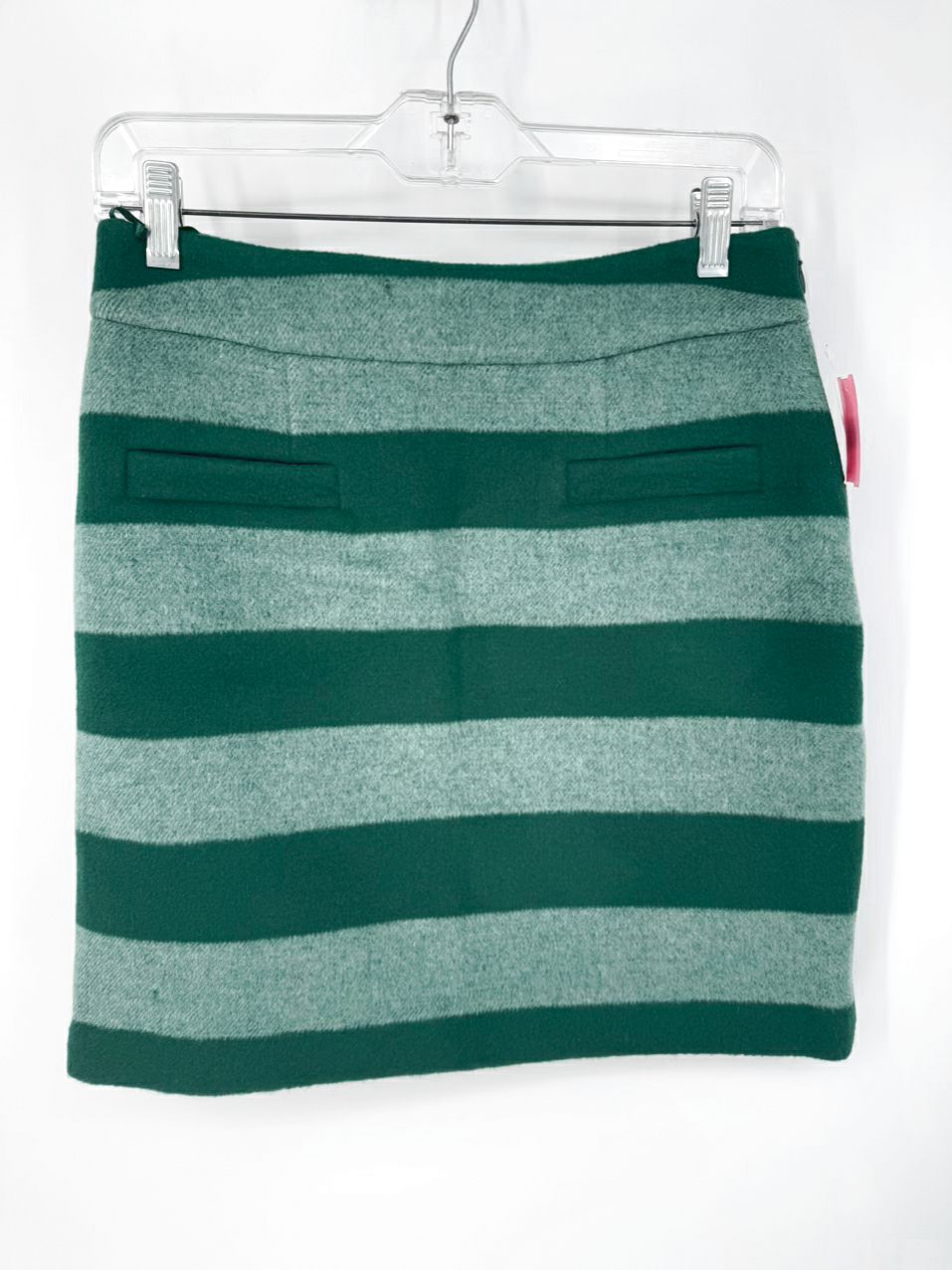 KATE SPADE Size 4 Green Stripe Wool Julie Skirt NWT