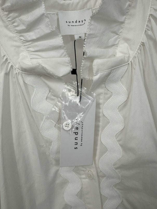 SUNDAYS by WEARESUNDAYS Size M White Hazel Blouse NWT