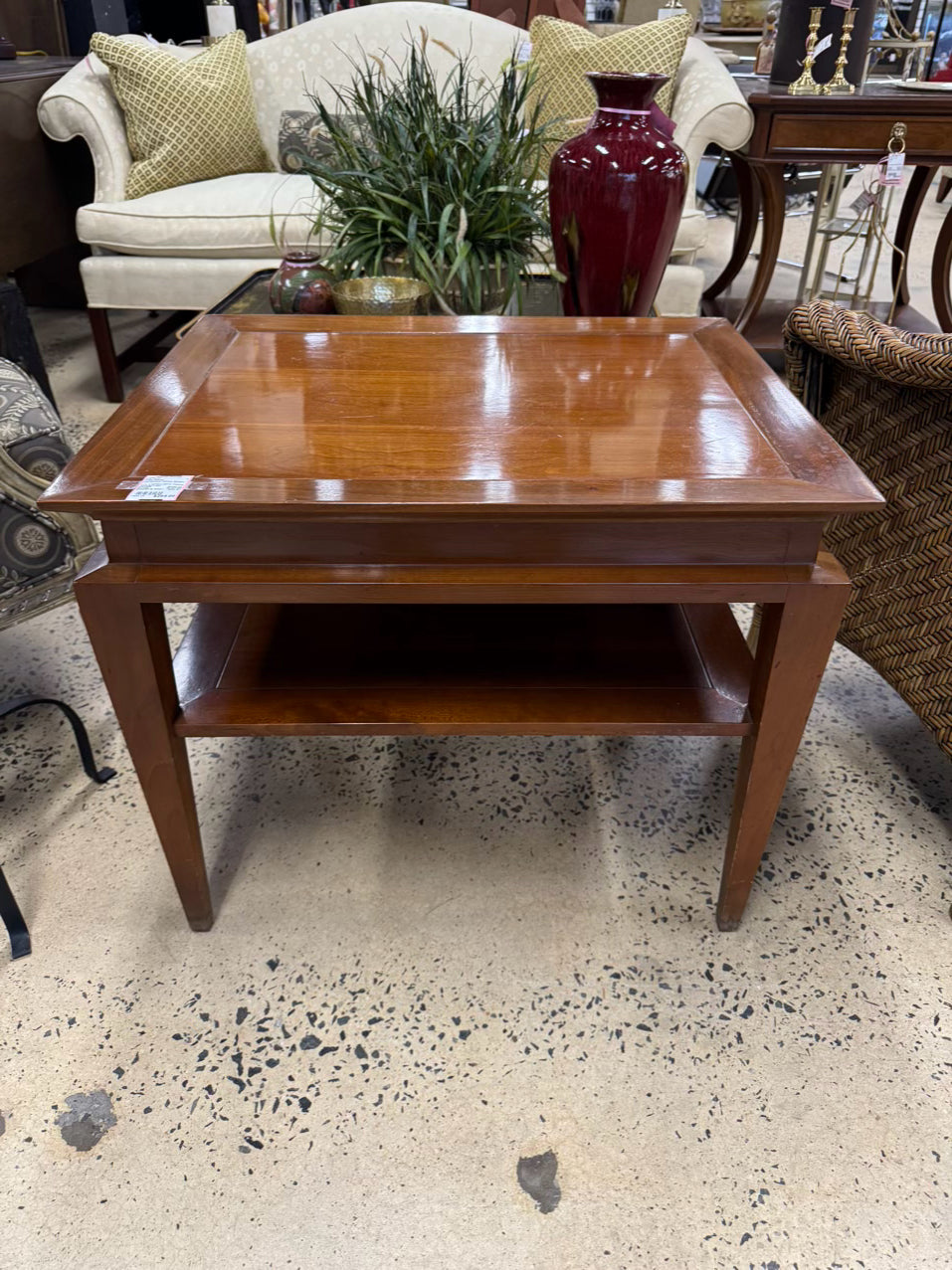 TOMLINSON Wood Mid Century Tiered Side Table