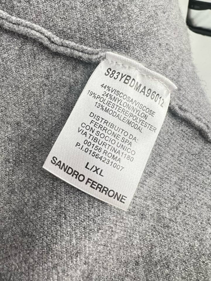 SANDRA FERRONE Size L/XL Gray Duster NWT