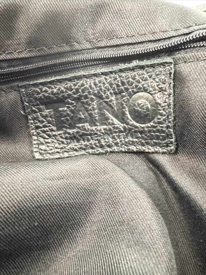 TANO Black Pebbled Leather Purse