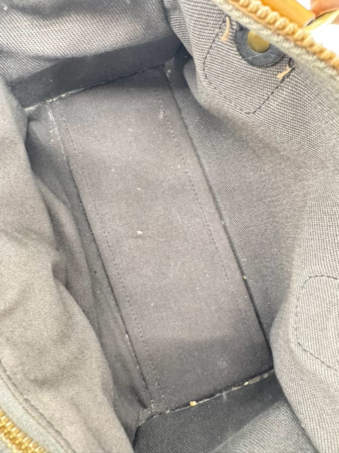 THE ORIGINAL GHURKA BAG Taupe & Brown Leather & Canvas Purse
