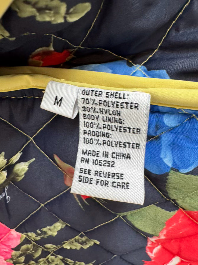 JANE POST Size M Canary Quilted Floral Jacket