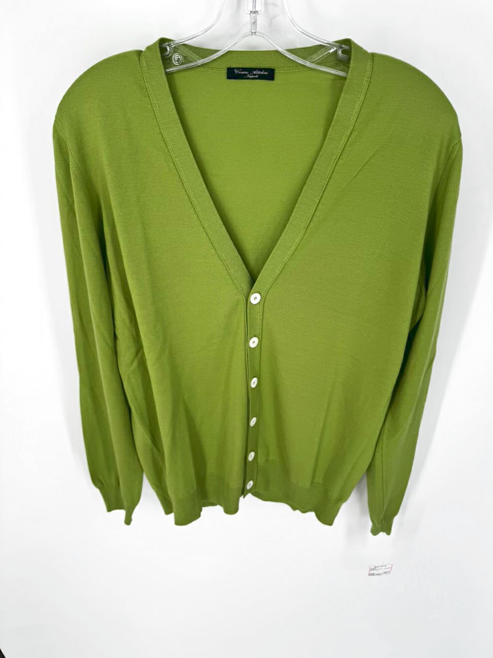 CESARE ATTOLINI NAPOLI Size 50 Green Wool Buttonup Cardigan