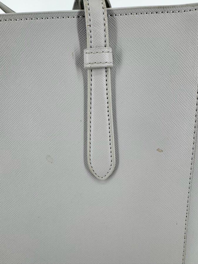 KATE SPADE Gray Leather Tote Bag