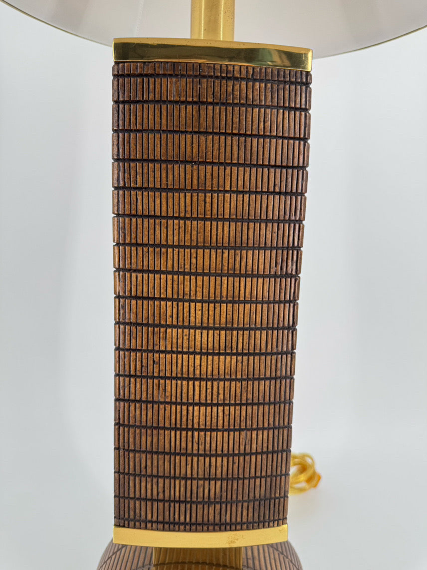 Brown Brass & Resin Arched Bottom Lamp