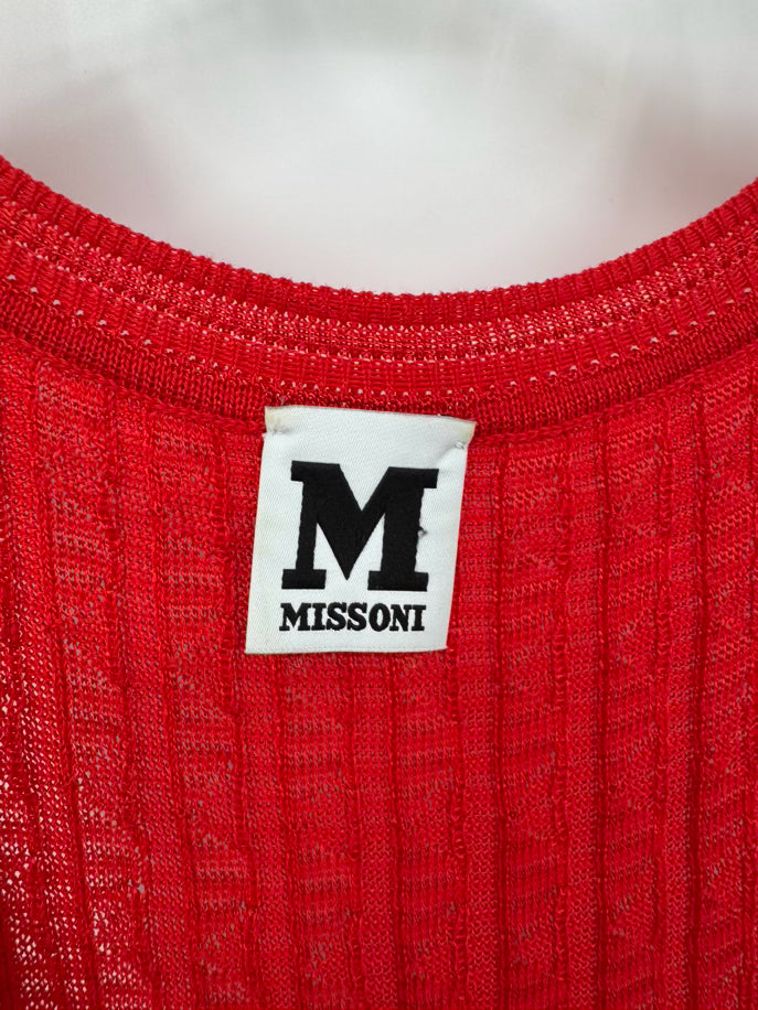 MISSONI Size 46 Fire Knit Sleeveless Dress w/ Slip