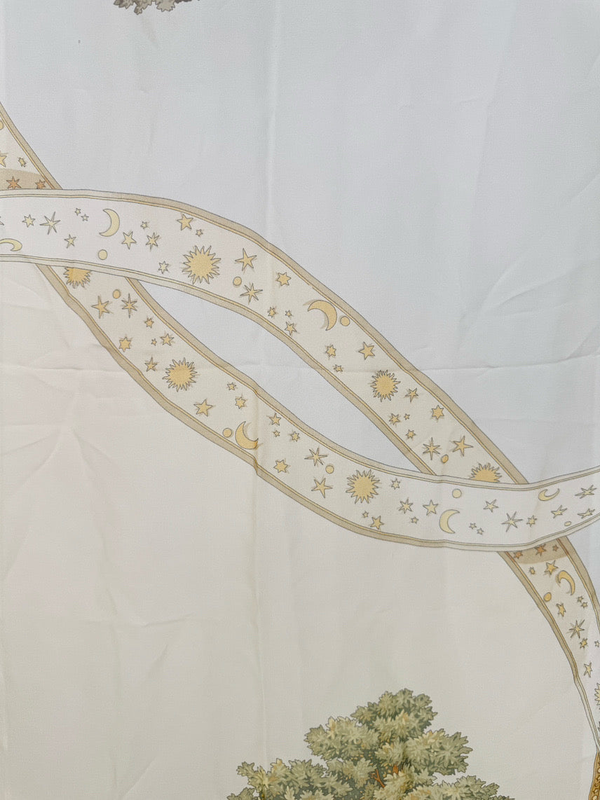 SALVATORE FERRAGAMO Butter Chiffon Animal Scarf