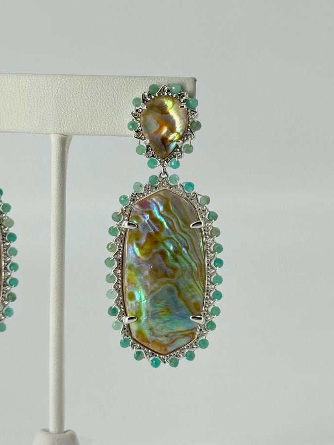 KENDRA SCOTT Silver Tone Abalone Earrings