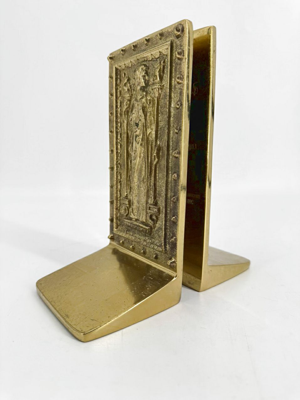 VIRGINIA METALCRAFTERS Brass The Doors to the Library of Congress Bookends