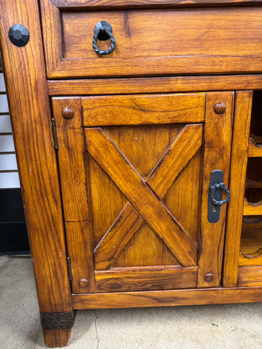 Wood 2-Piece Mirrored China Cabinet