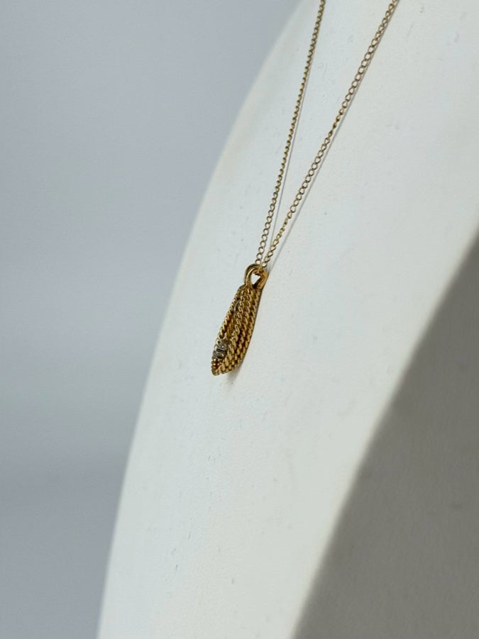 14K Diamond Teardrop Necklace