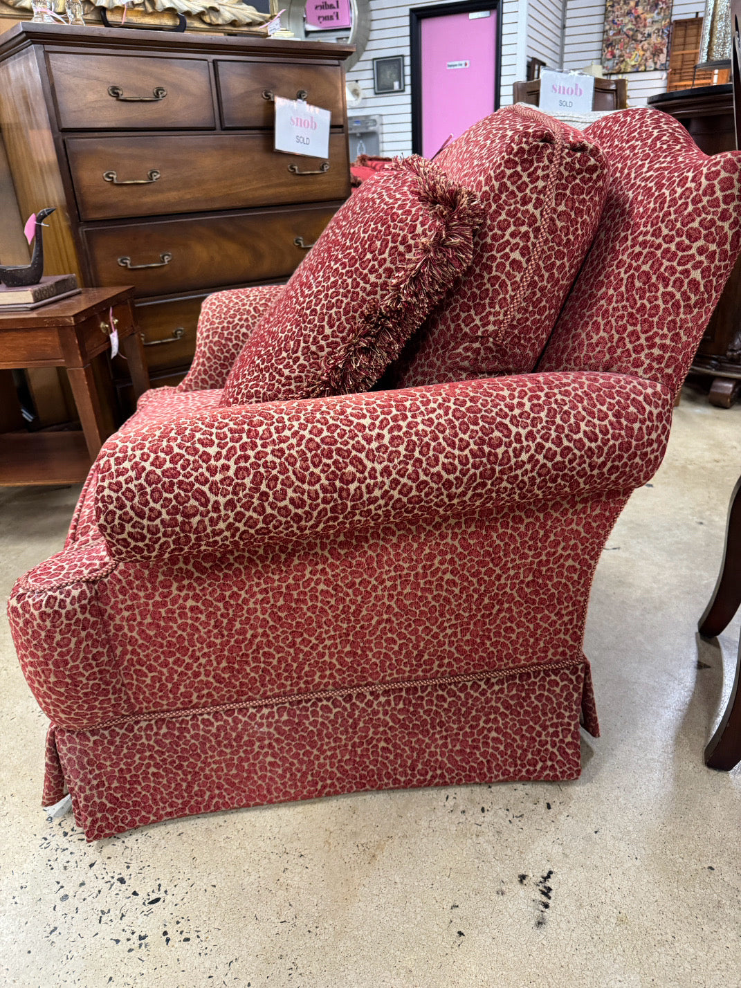 KEY CITY Red Leopard Chair