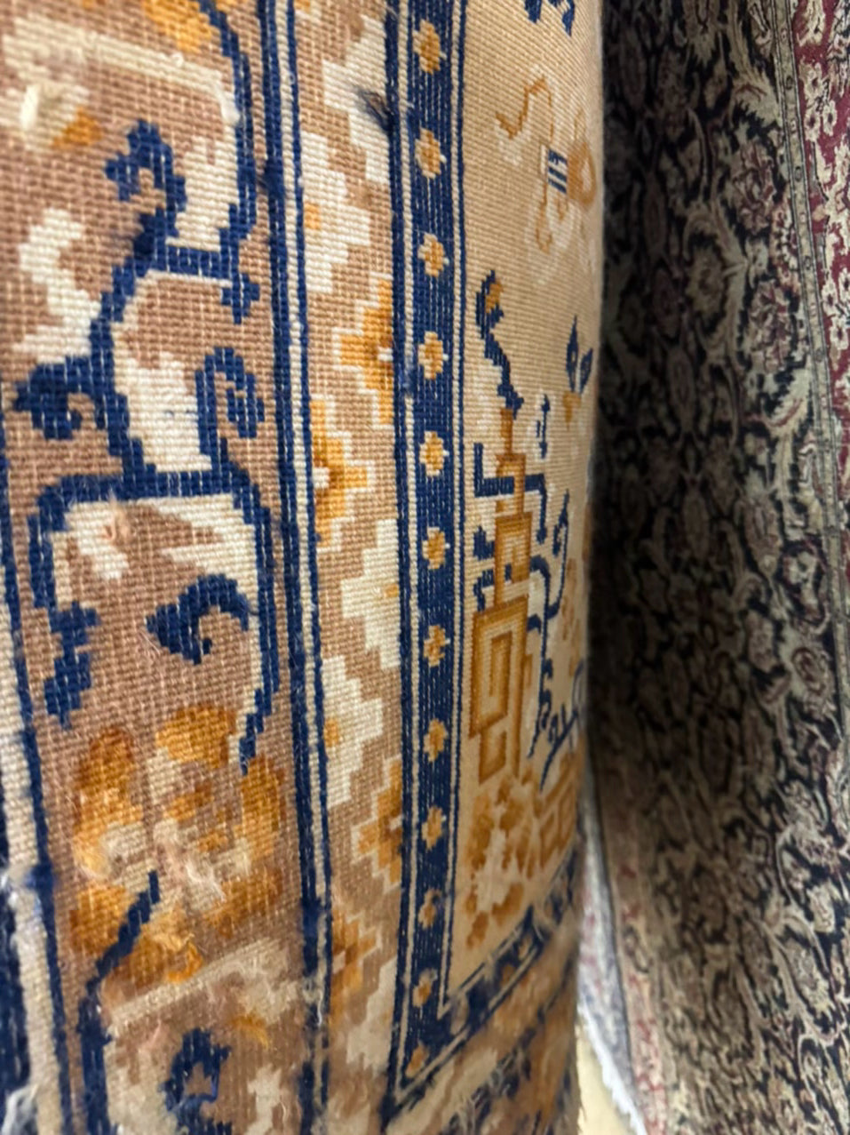 Gold Oriental Wool Area Rug