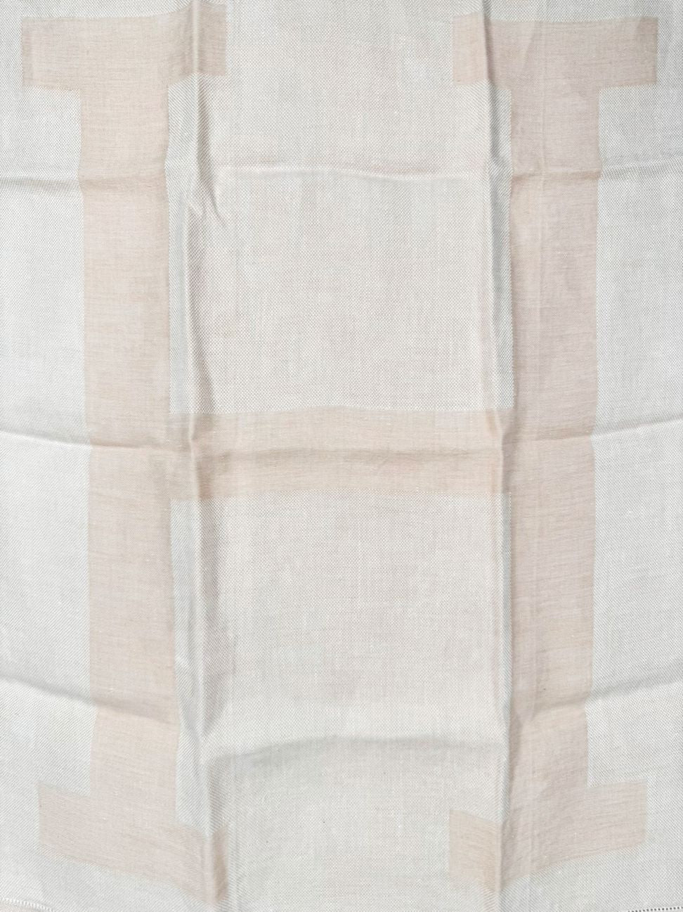 HERMES Peach Linen Monogram "H" Tea Towel