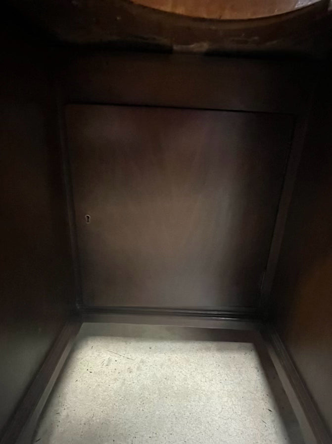 Wood 7 Drawer Desk W/ Hidden Door
