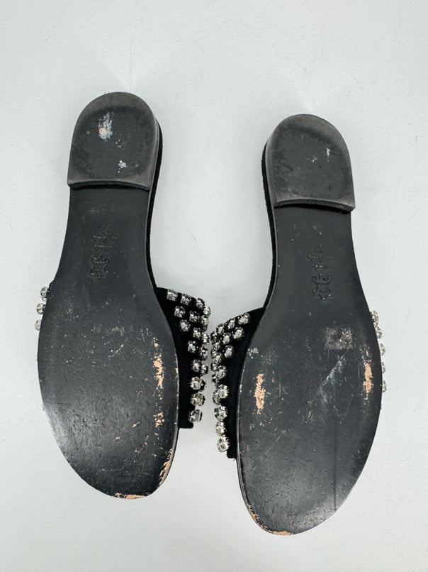 FABIANA FILIPPI Size 37 Black Crystal Detail Sandals
