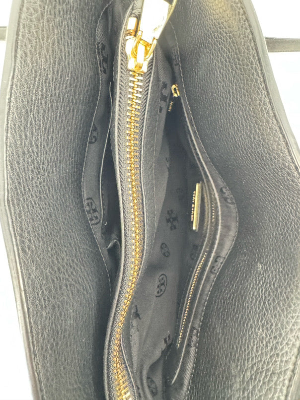 TORY BURCH Black Leather Tote Bag