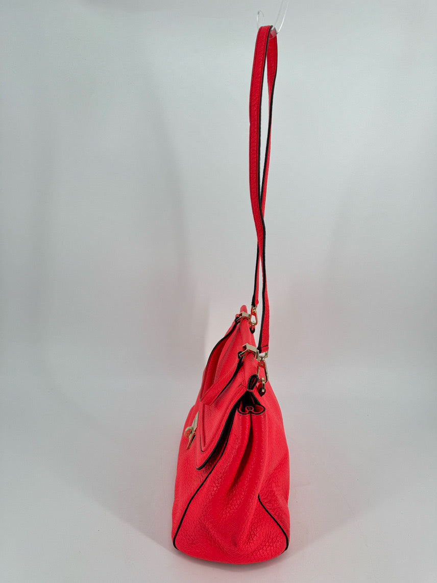KATE SPADE Neon Coral Leather Purse