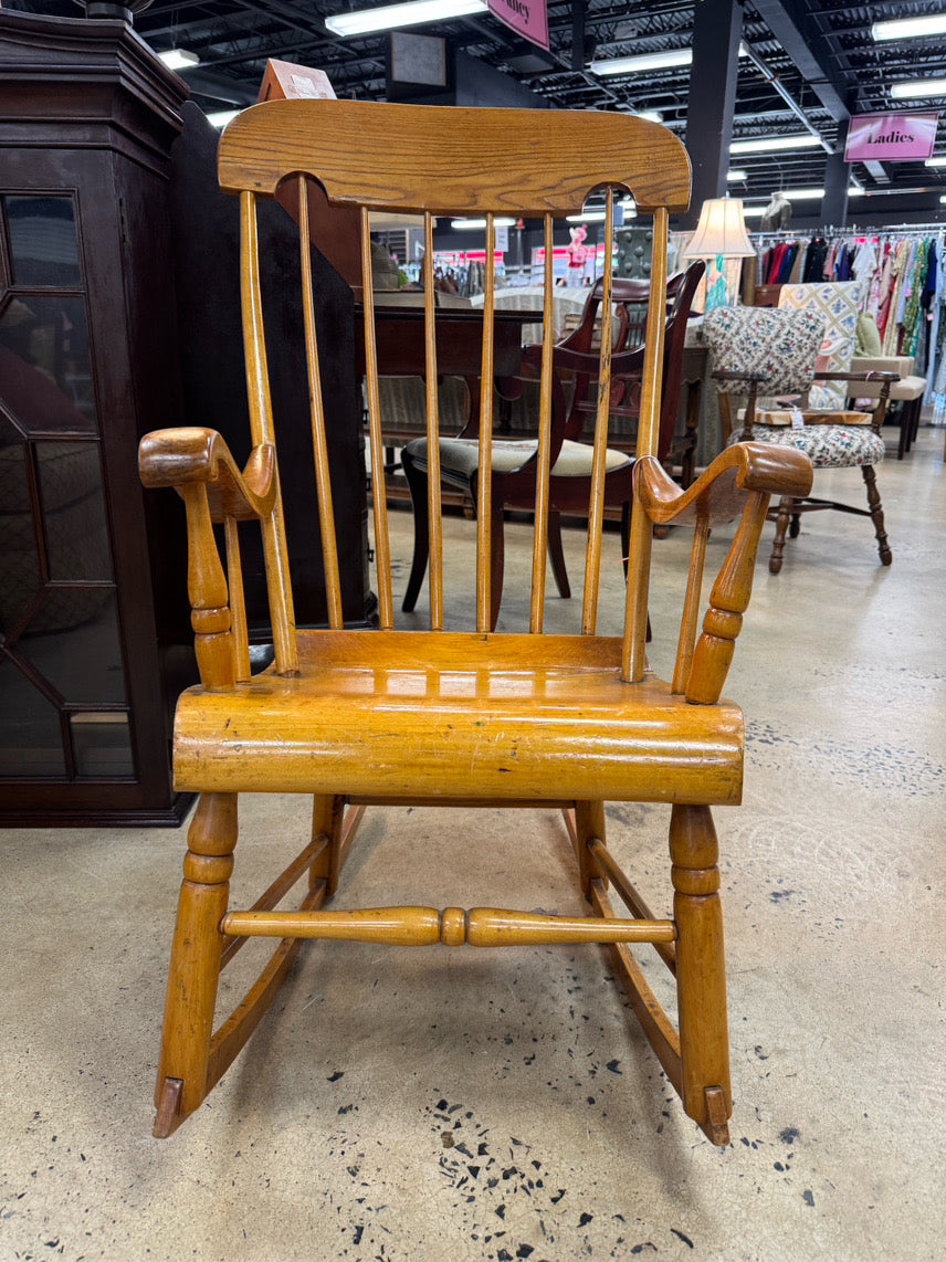 ANTIQUE Blonde Wood Rocking Chair