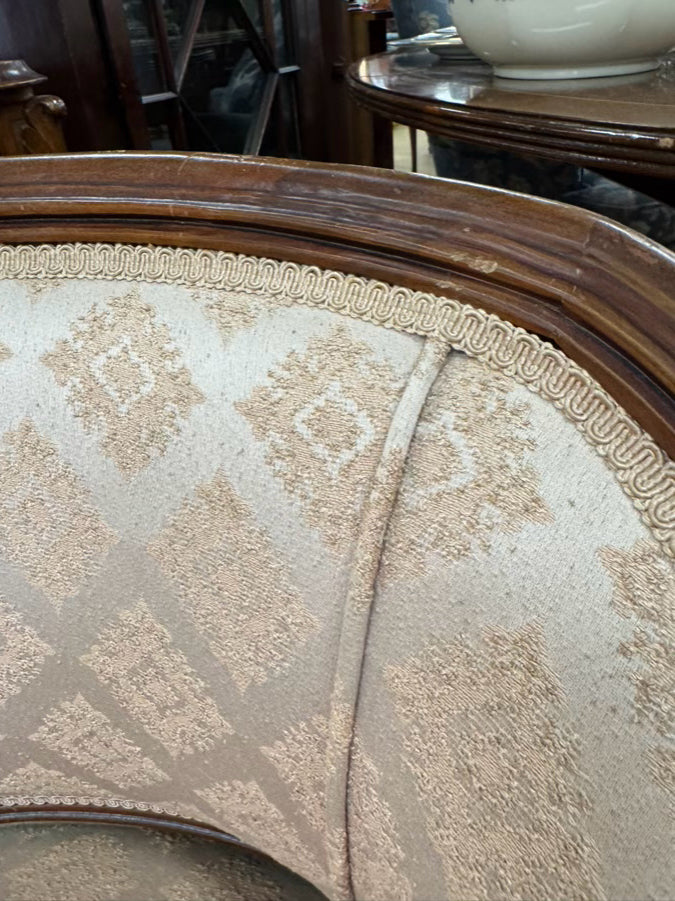 Wood Pink Upholstered French Chair