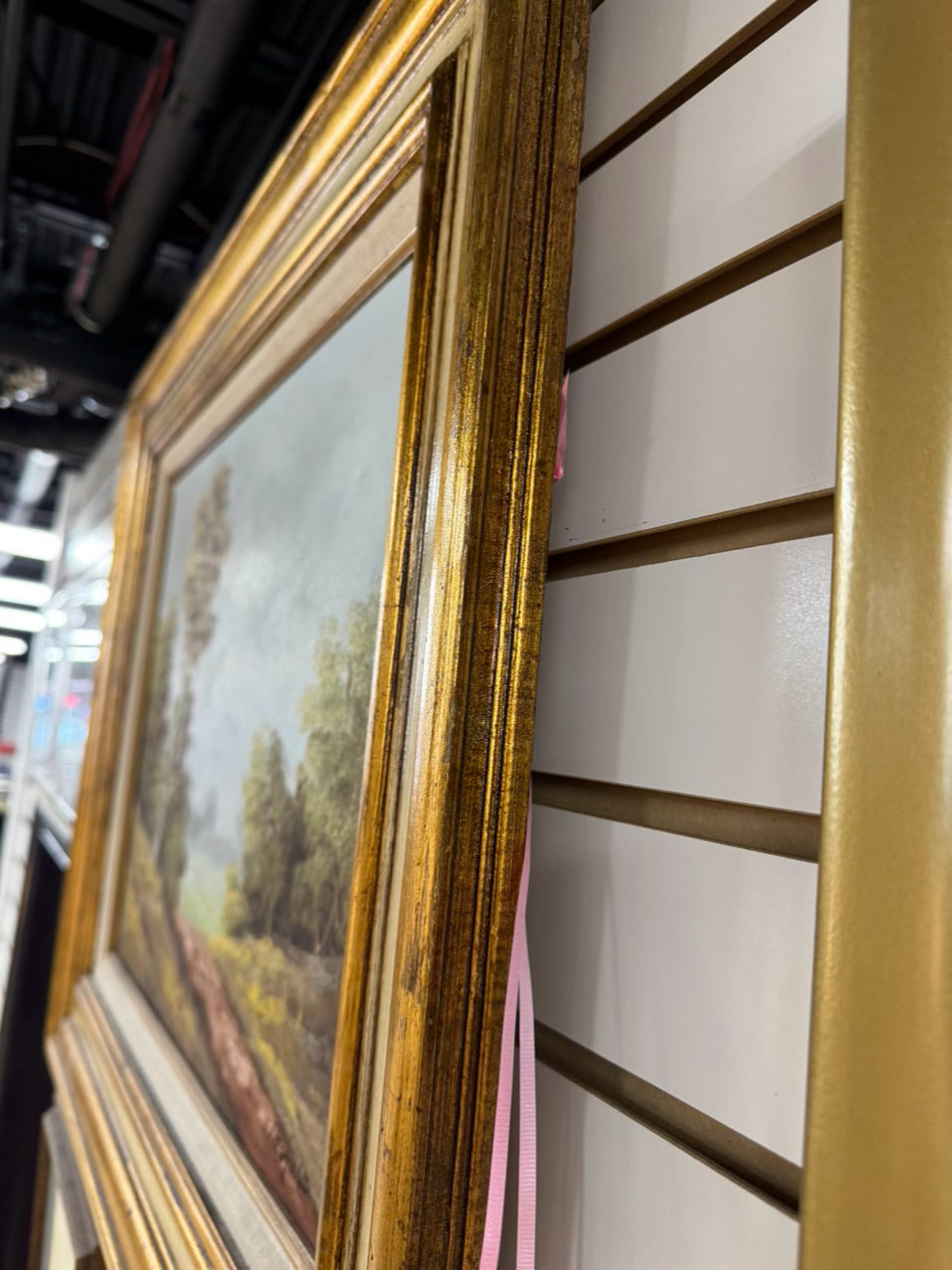 E. NEWHOLD Landscape Painting in Gold Frame