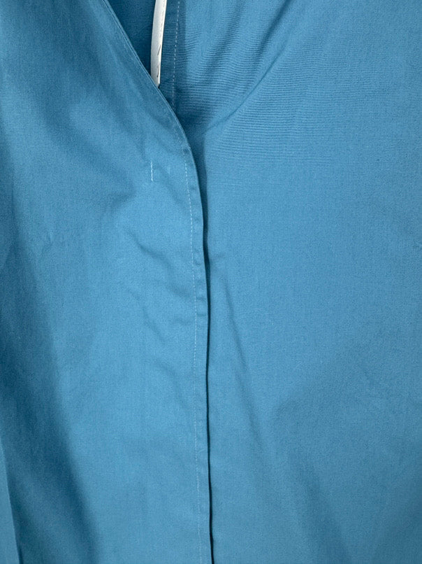 SARAH ALEXANDRA Size 4 Teal Cotton Button Down Blouse NWT