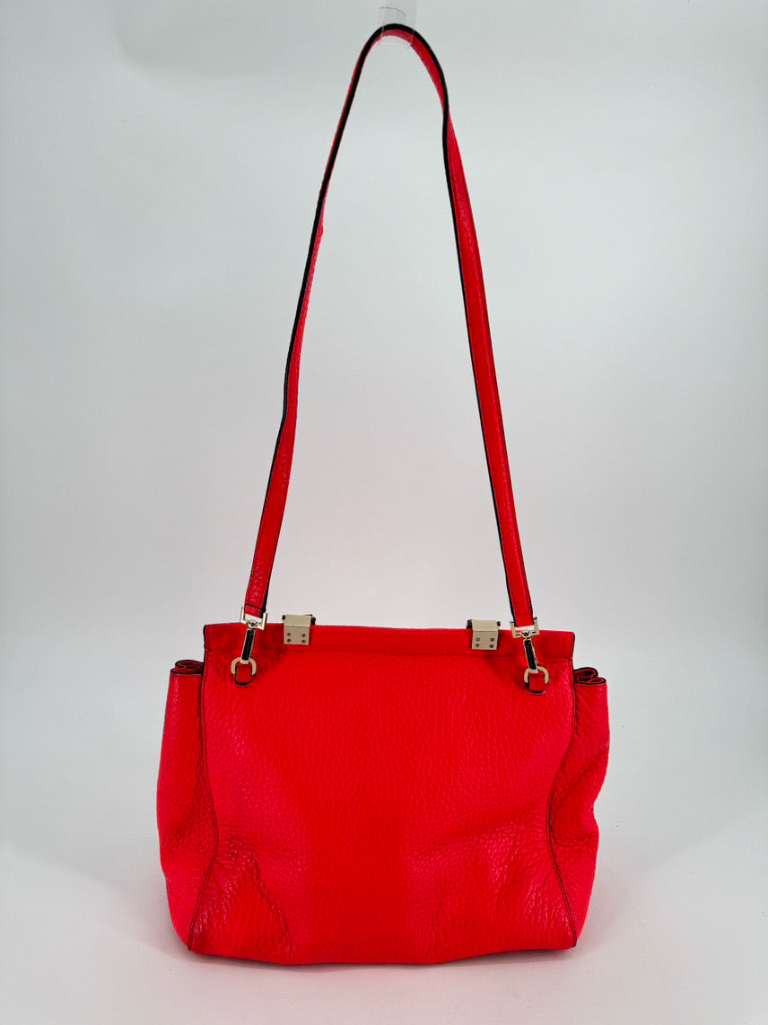 KATE SPADE Neon Coral Leather Purse
