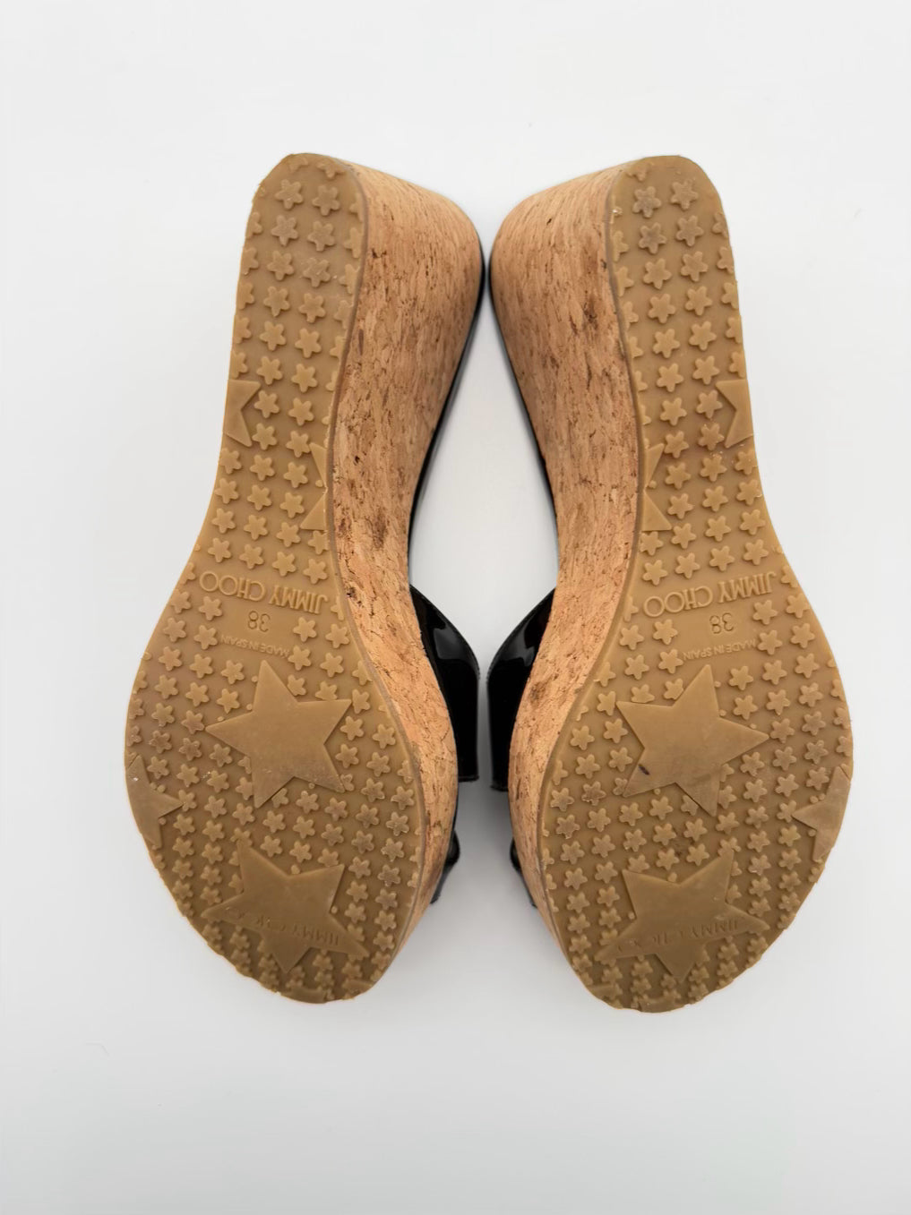 JIMMY CHOO WMNS Size 38 Black Cork Wedge