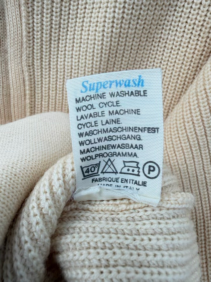 VINTAGE CARROLL AND COMPANY Men's Size XL Butter Wool Zip Up Cardigan