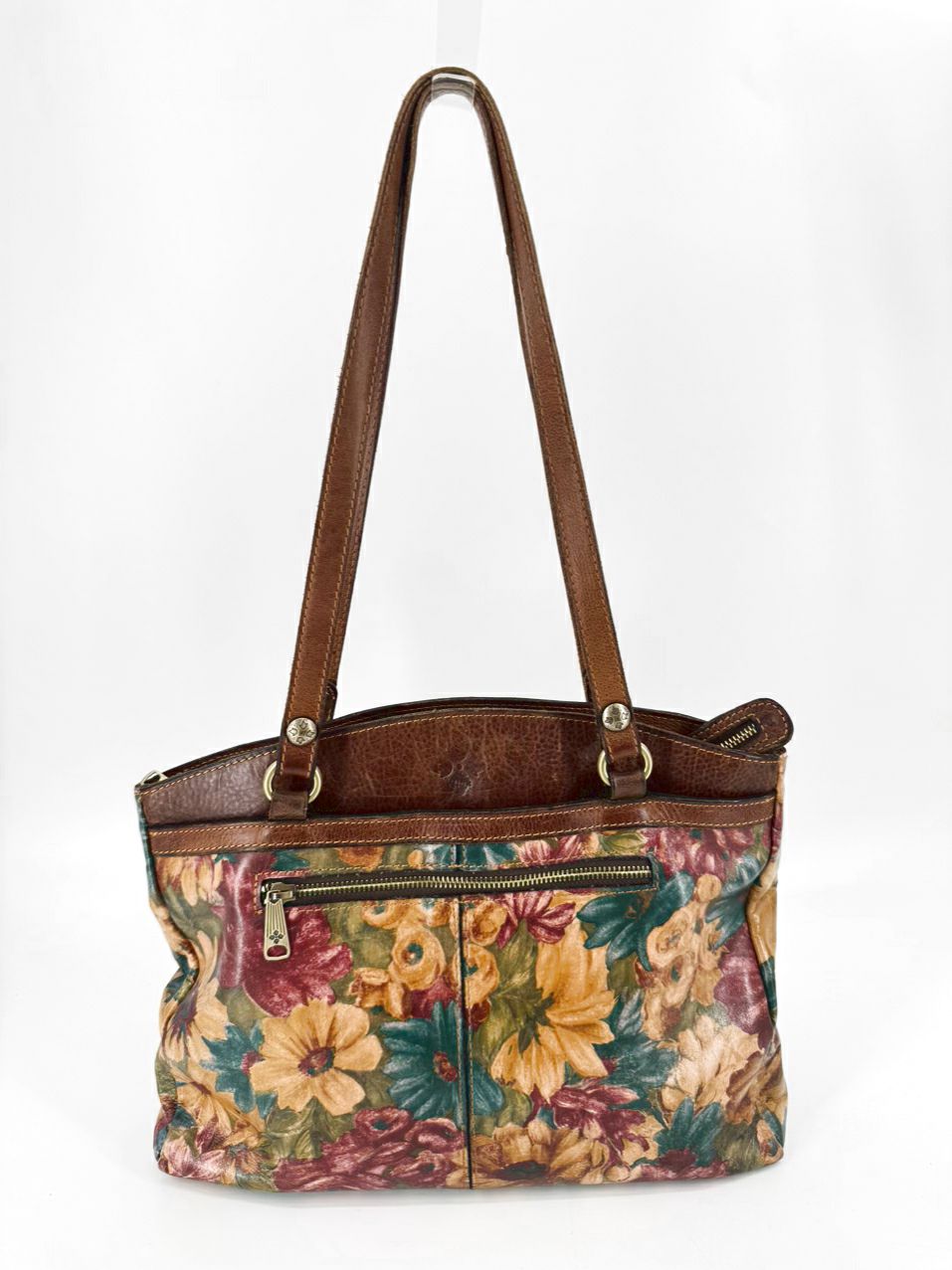 PATRICIA NASH Green & Red Floral Purse