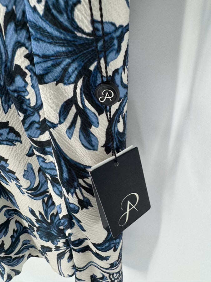 ADRIANNA PAPELL Size 12 Navy Floral Print Dress NWT