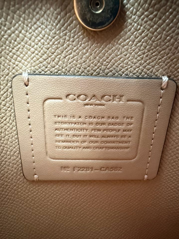 COACH Beige Coated Canvas Monogram Purse