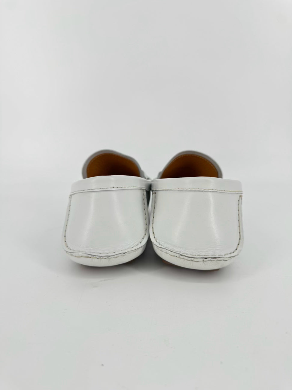 GUCCI Size 10 Cream Leather Horsebit Accejt Loafers