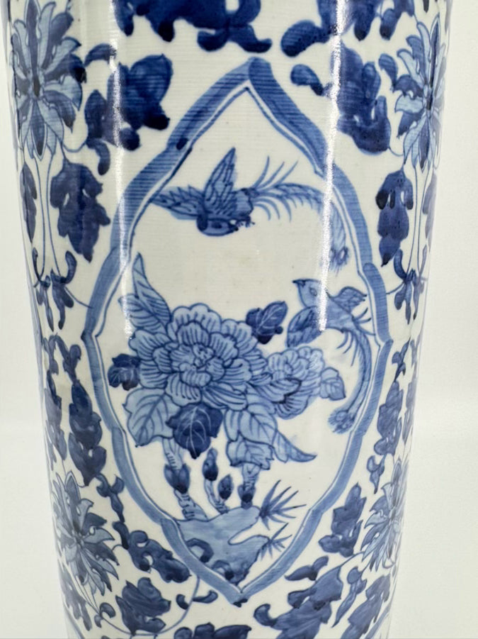 Blue & White Flowers Ceramic Umbrella Stand