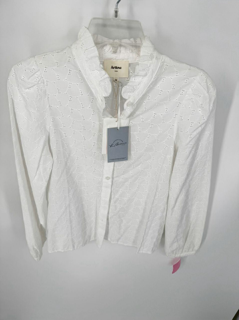 ARTLOVE Size 36 White Eyelet Aminah Blouse NWT