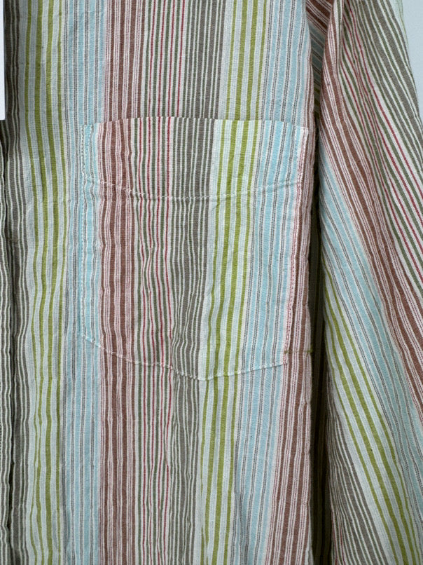 SUNDAYS Size L Print Stripe Emmie Blouse NWT